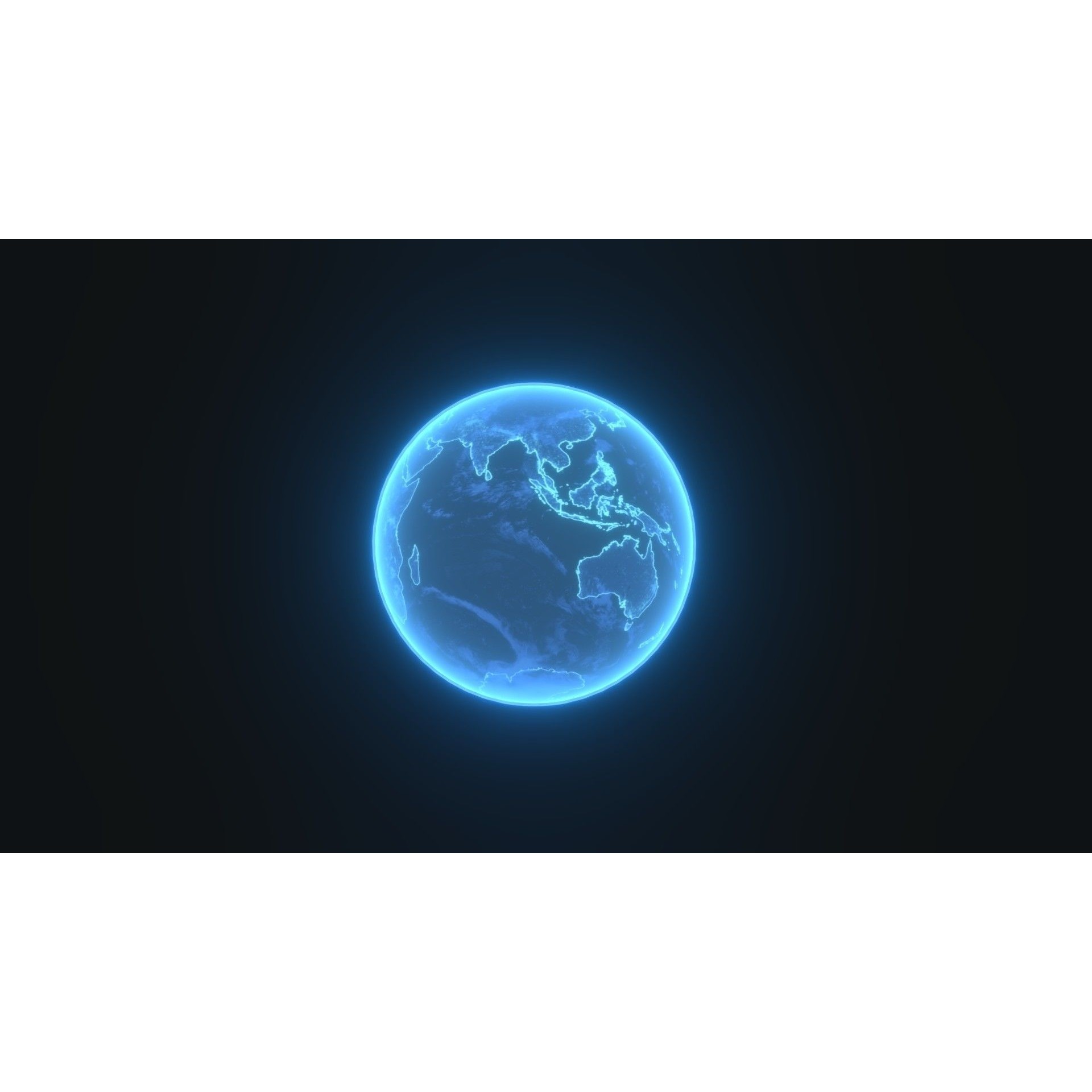 Hologram Planet Earth - Low-Poly Game-Ready 3D Model - View 9