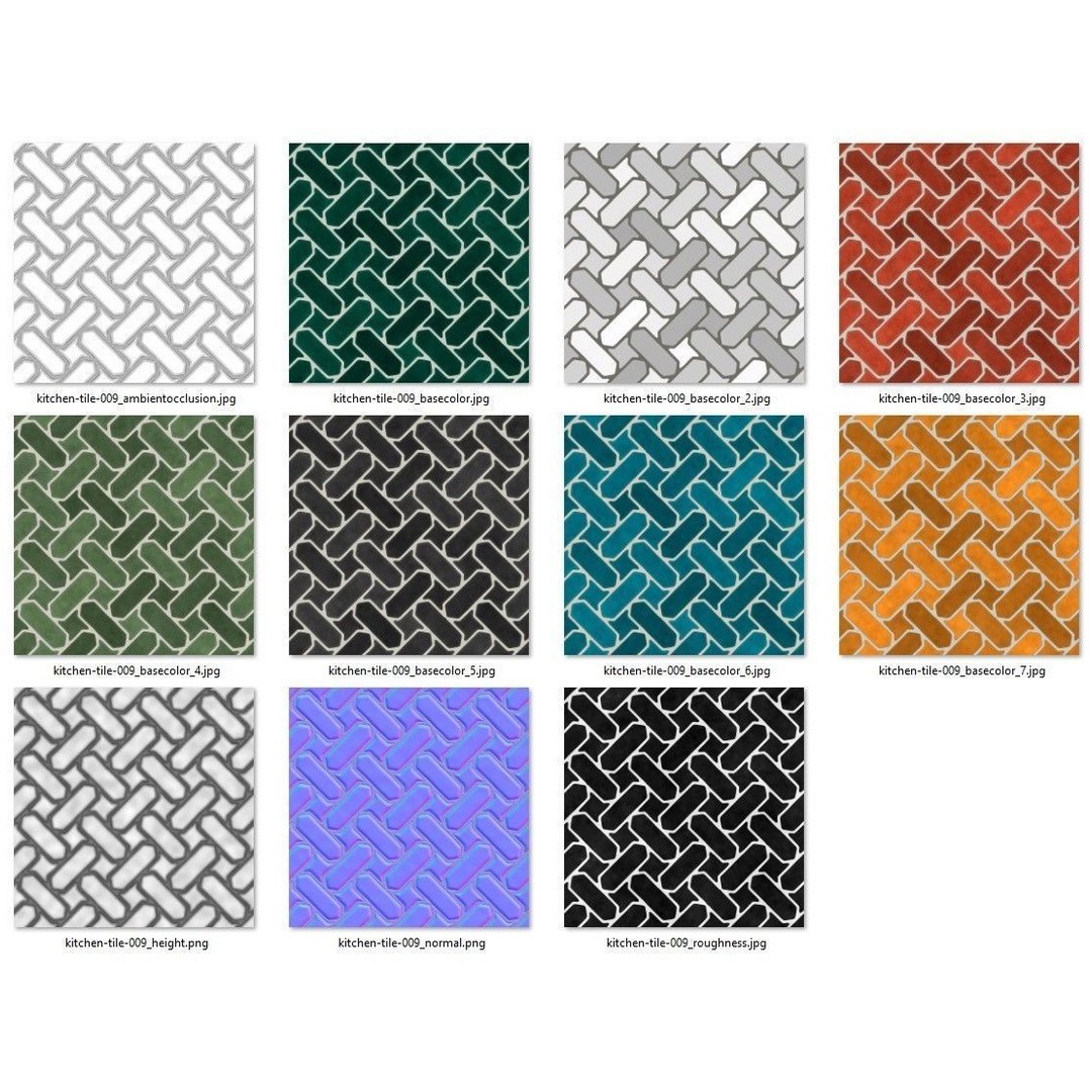 Kitchen Glaze Tile 3D Model – PBR Texture Set, 4K Maps
