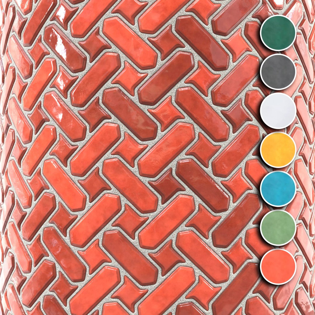 Kitchen Glaze Tile 3D Model – PBR Texture Set, 4K Maps - View 2
