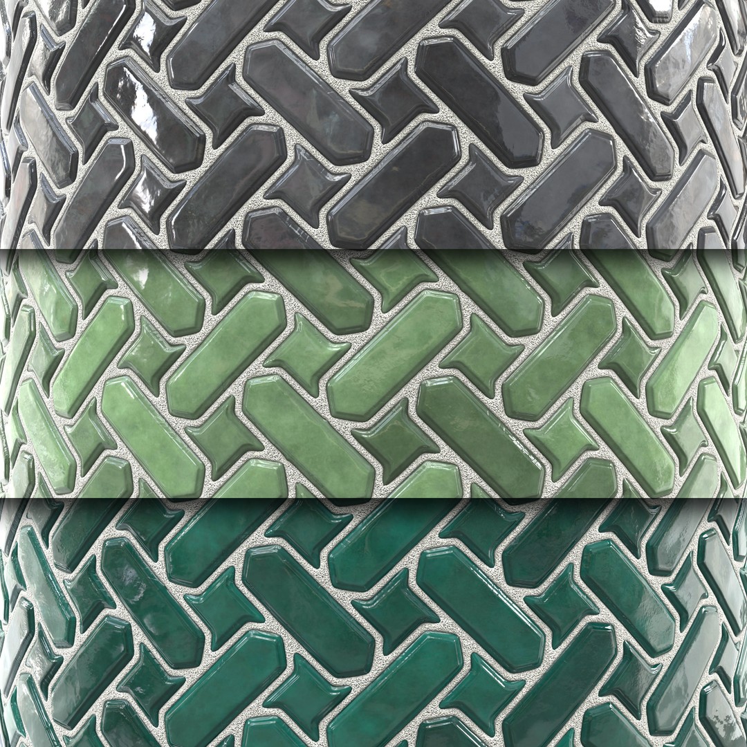 Kitchen Glaze Tile 3D Model – PBR Texture Set, 4K Maps - View 3