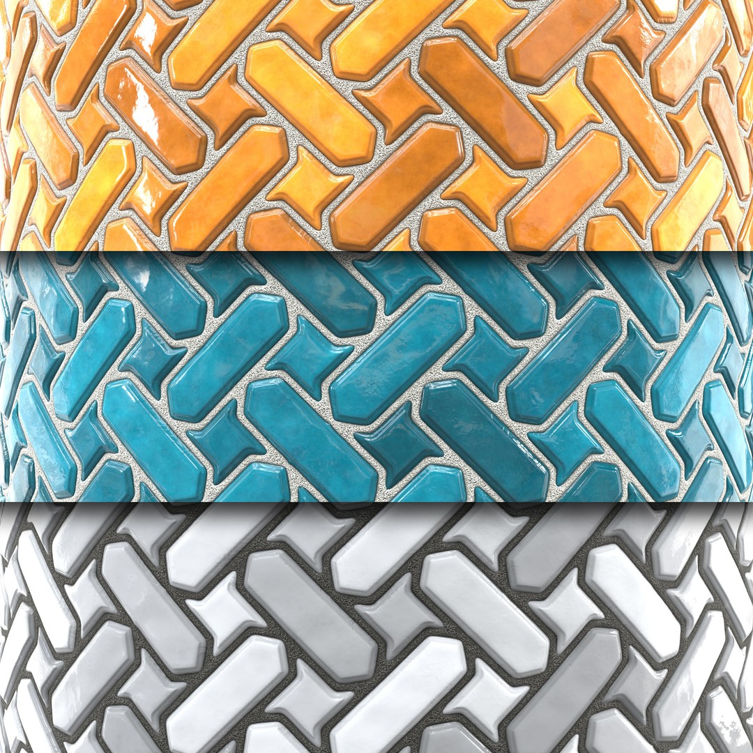 Kitchen Glaze Tile 3D Model – PBR Texture Set, 4K Maps - View 4