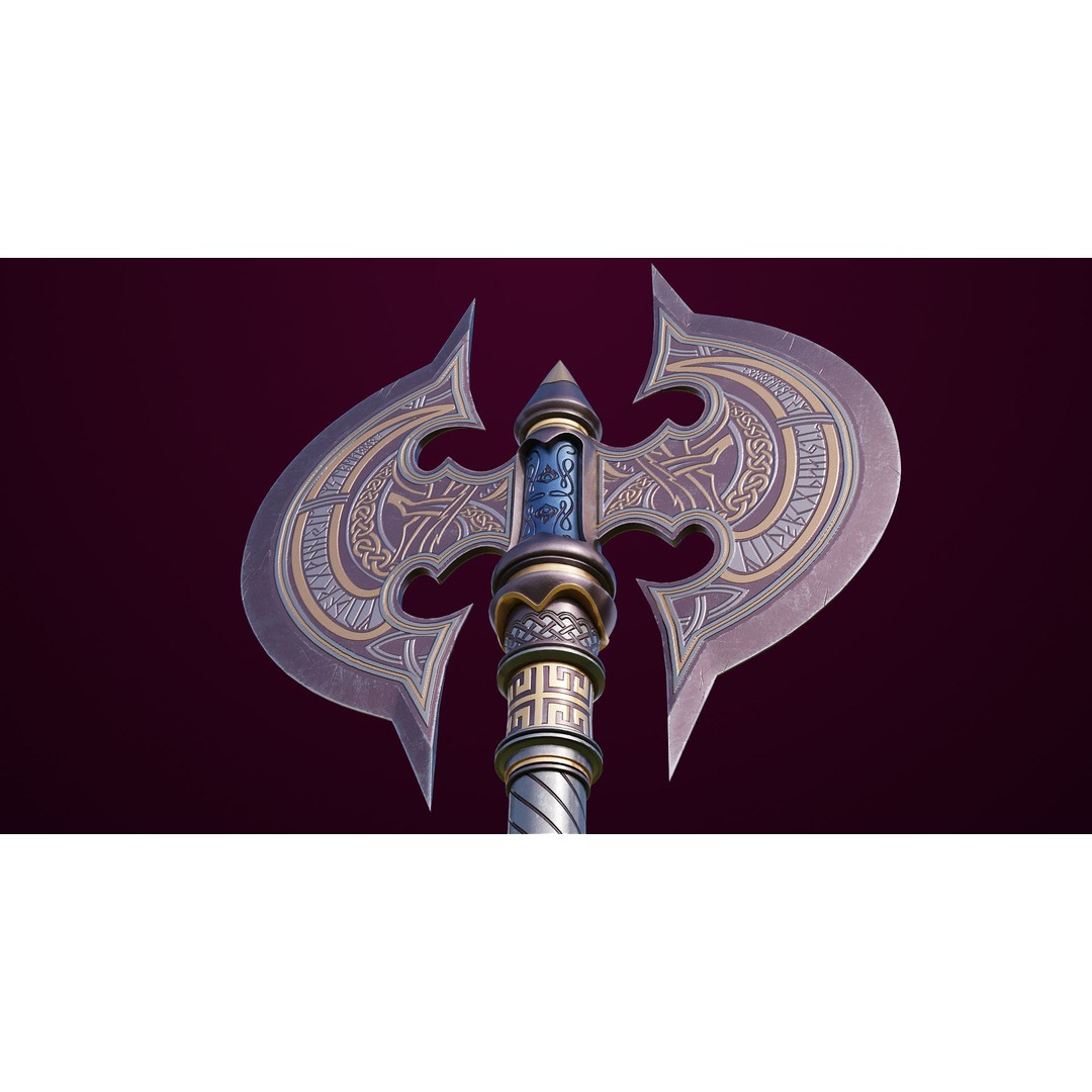 Battle Axe 3D Model – Low Poly PBR Weapon for Games, FBX - View 13