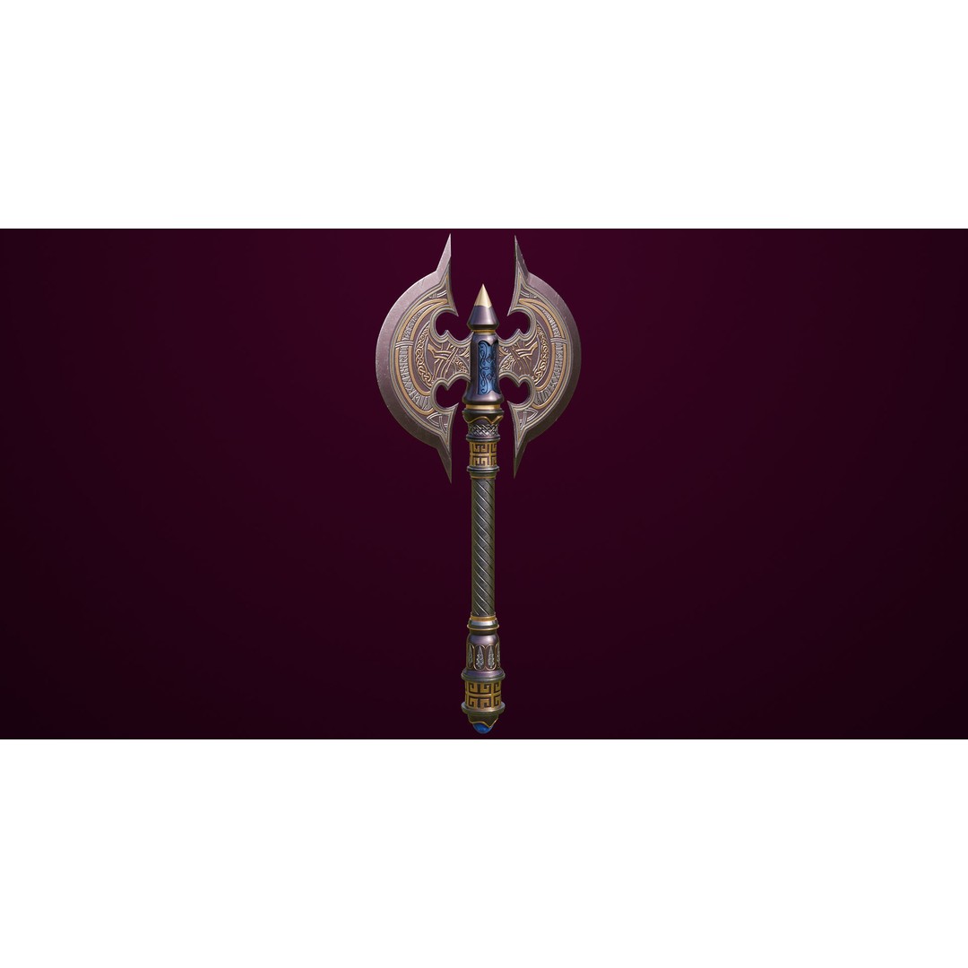 Battle Axe 3D Model – Low Poly PBR Weapon for Games, FBX - View 4