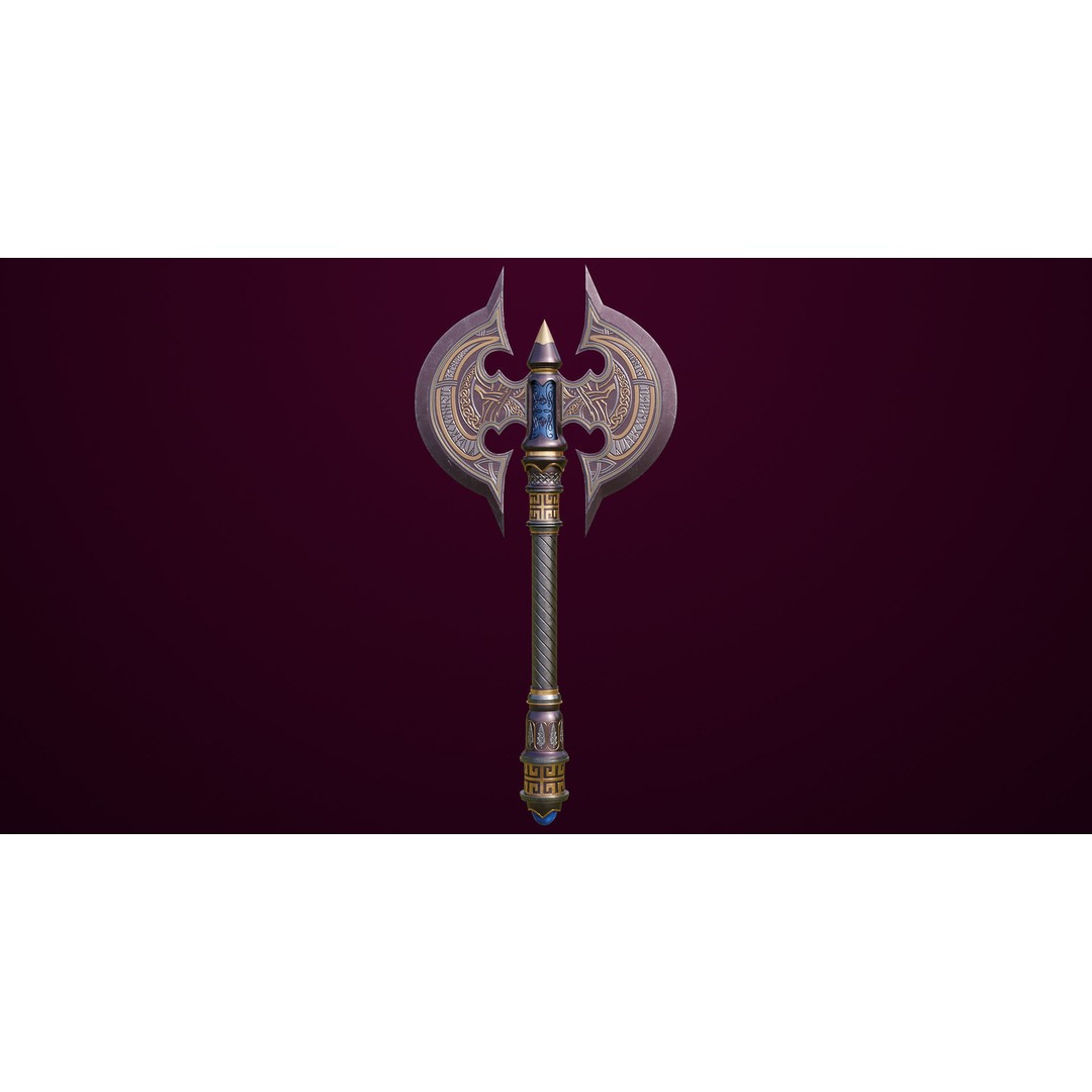 Battle Axe 3D Model – Low Poly PBR Weapon for Games, FBX - View 5