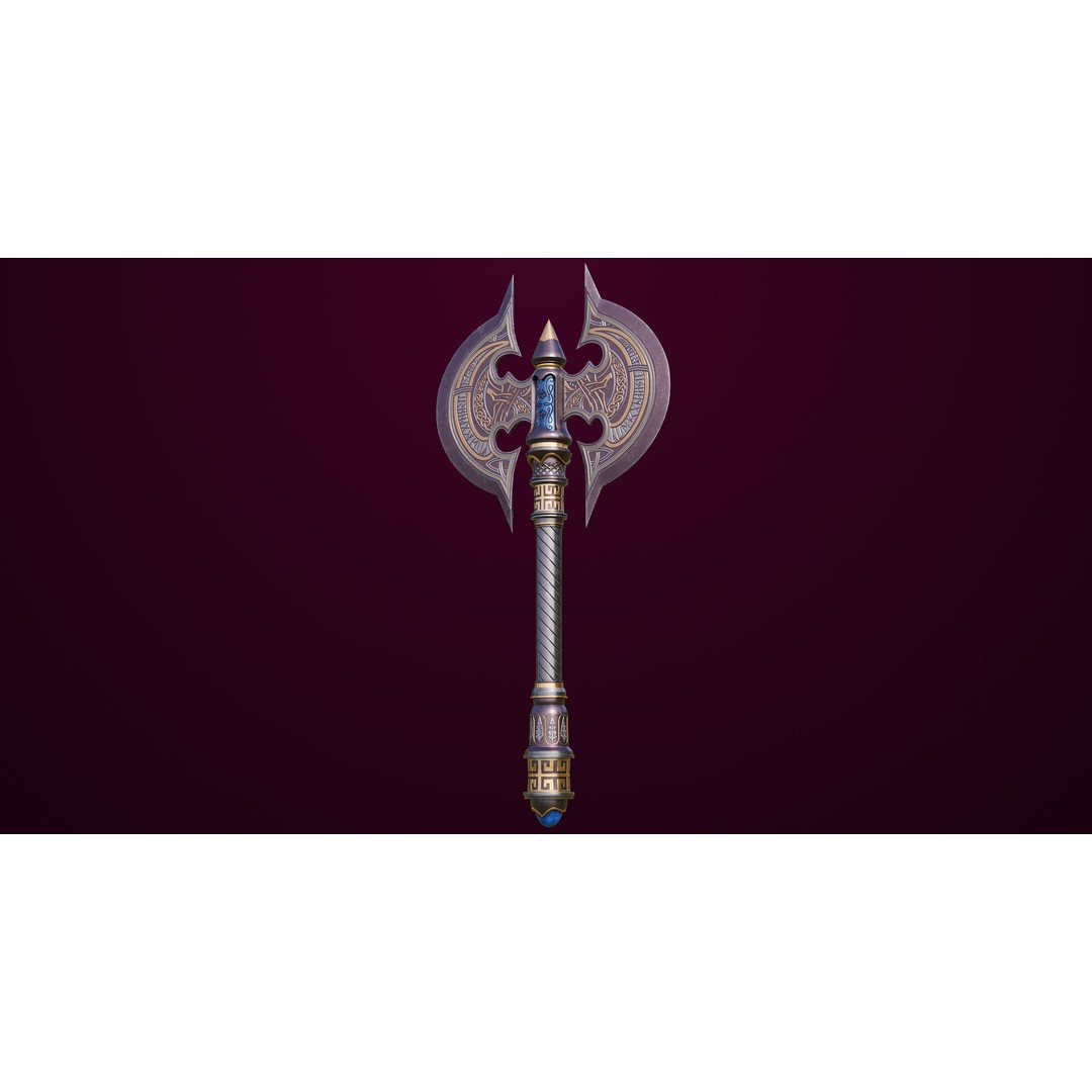 Battle Axe 3D Model – Low Poly PBR Weapon for Games, FBX - View 6