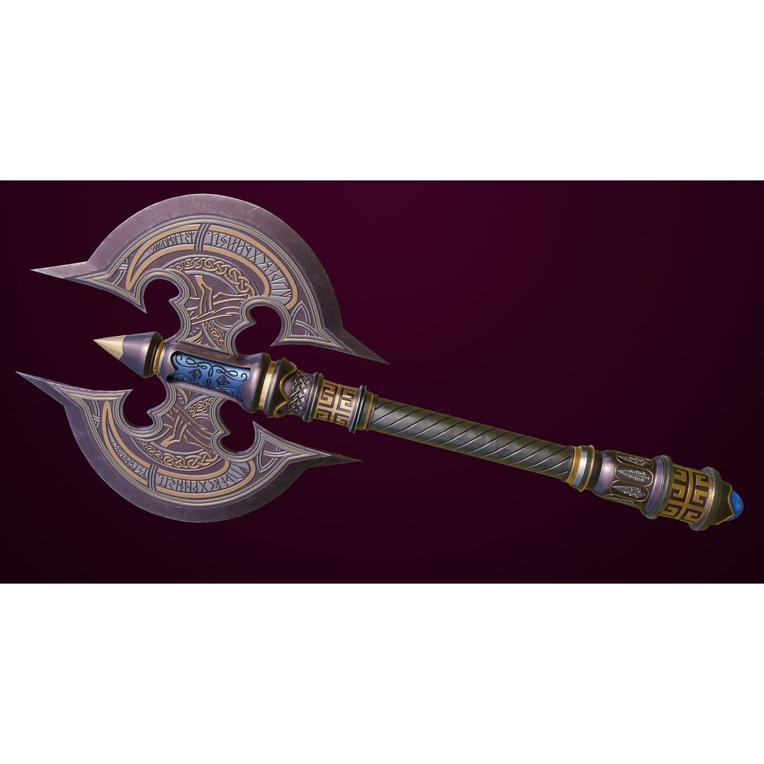 Battle Axe 3D Model – Low Poly PBR Weapon for Games, FBX - View 7