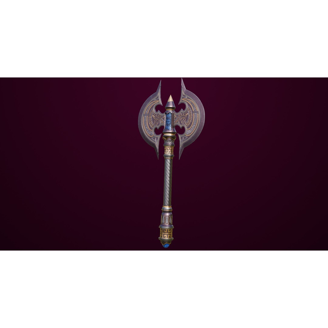 Battle Axe 3D Model – Low Poly PBR Weapon for Games, FBX - View 8