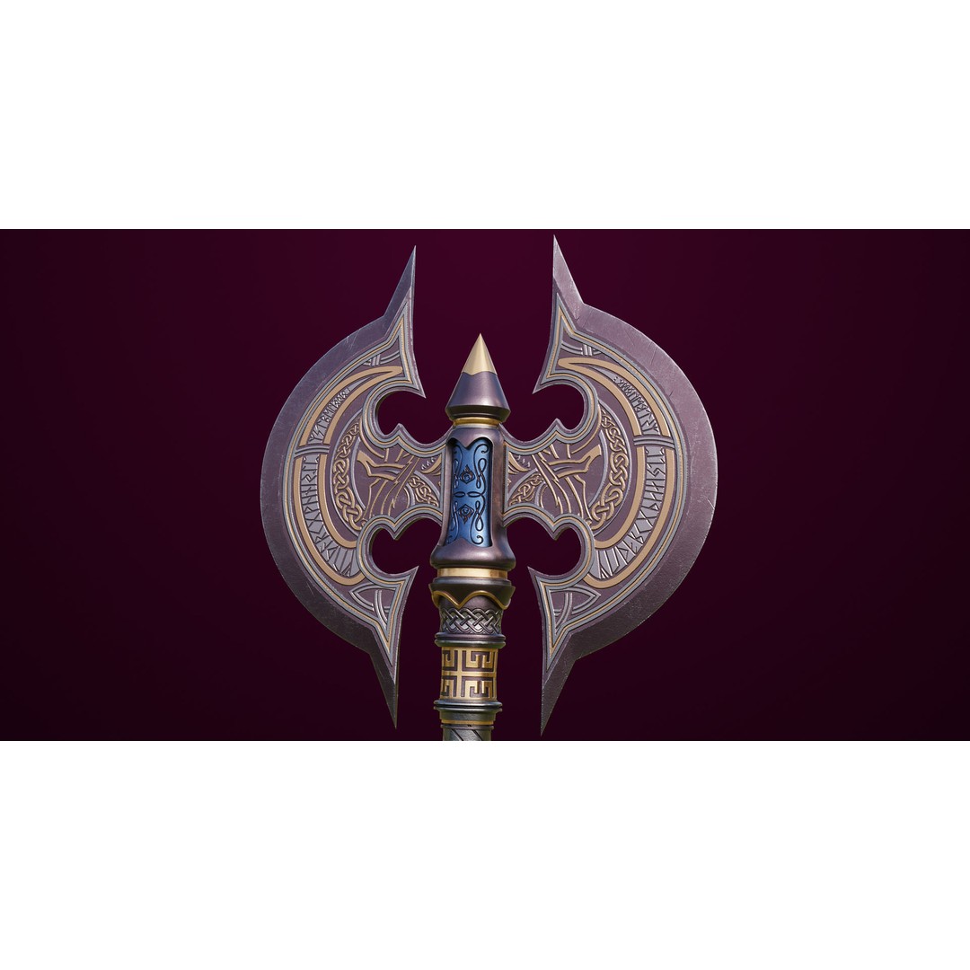 Battle Axe 3D Model – Low Poly PBR Weapon for Games, FBX - View 9