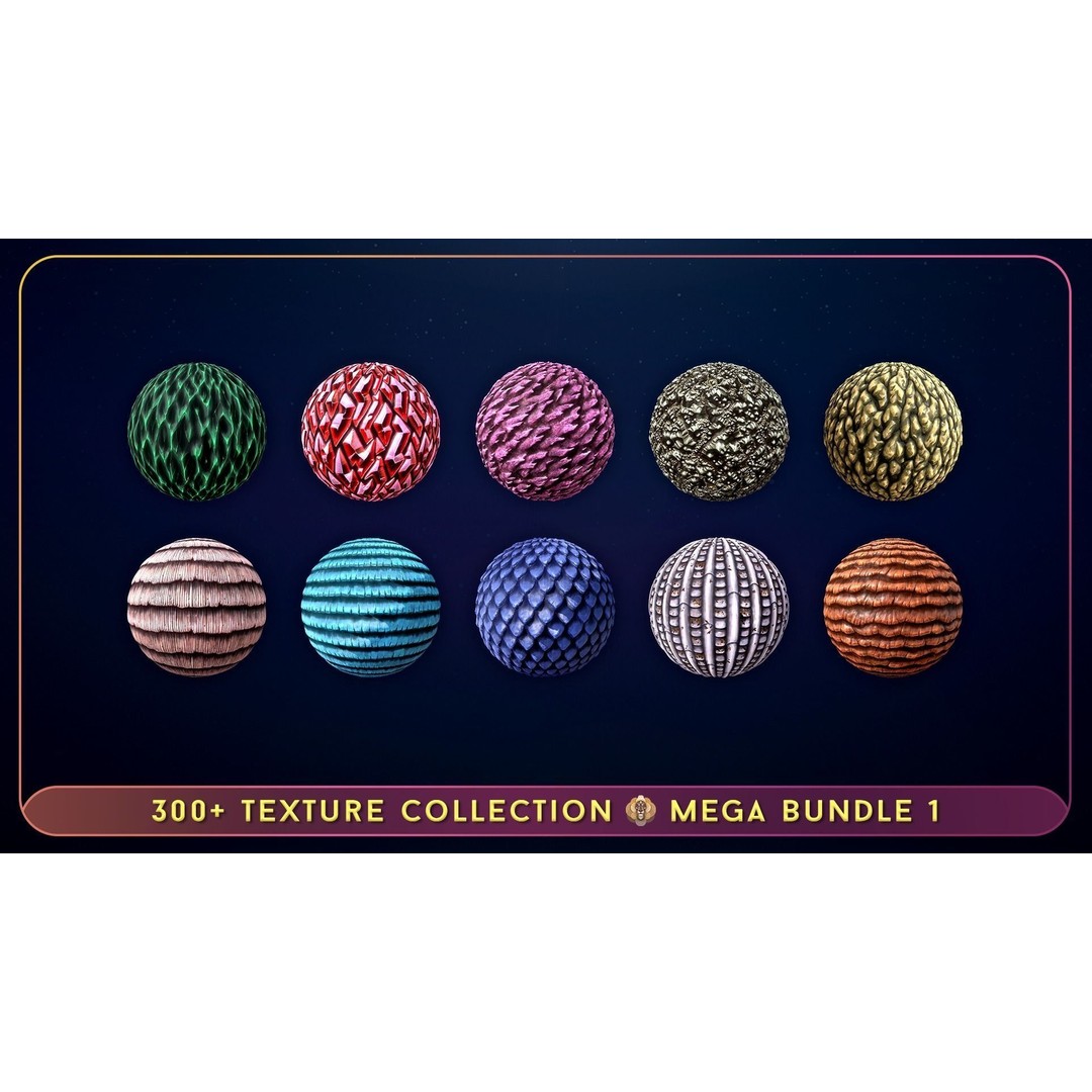 300 Hand Painted Textures 3D Model – Mega Bundle, PBR Ready, PNG