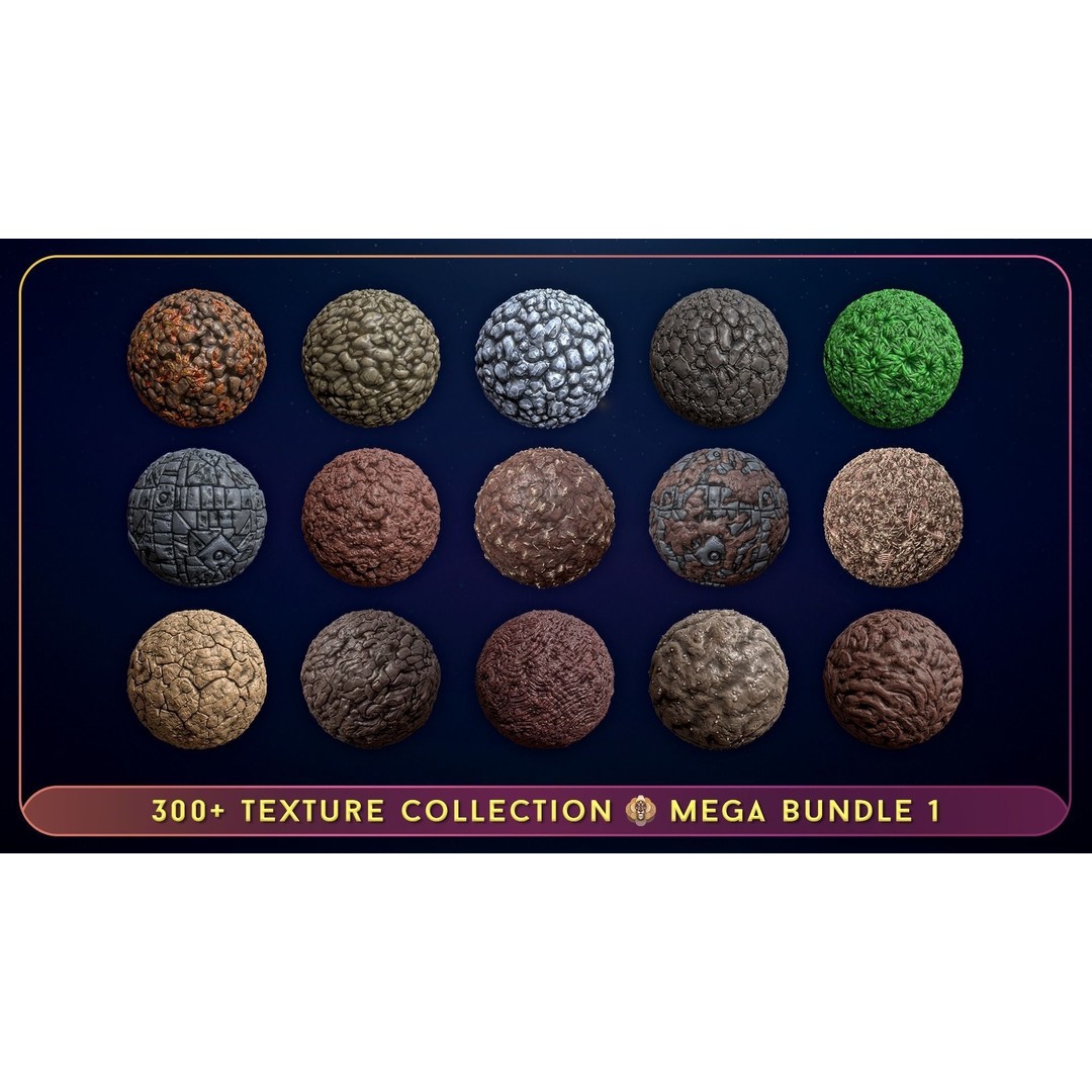300 Hand Painted Textures 3D Model – Mega Bundle, PBR Ready, PNG - View 11