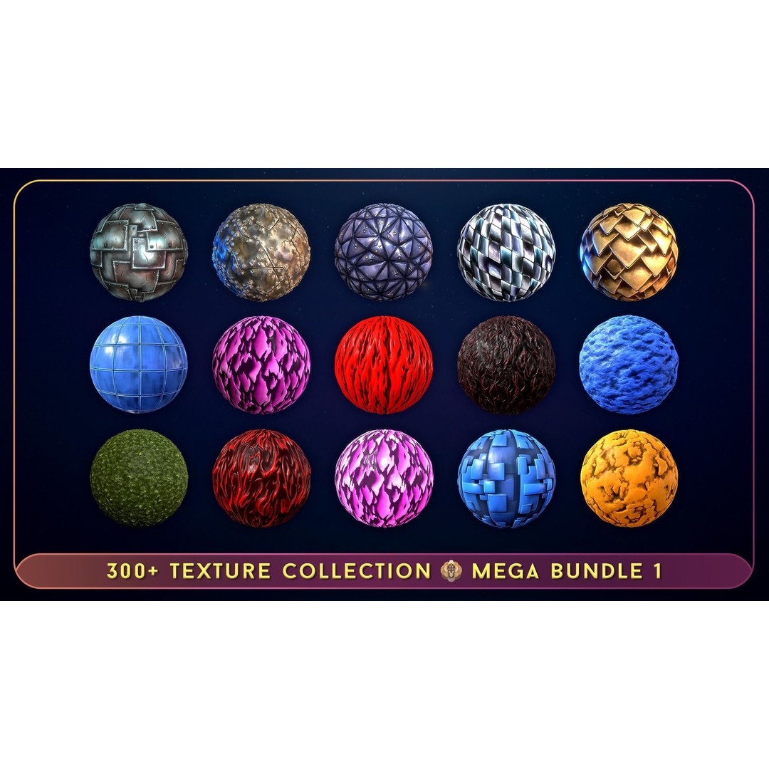 300 Hand Painted Textures 3D Model – Mega Bundle, PBR Ready, PNG - View 13