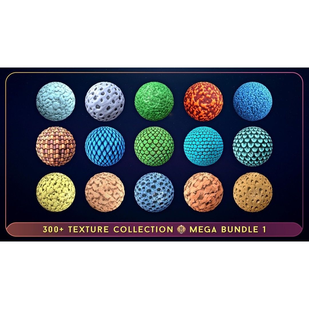 300 Hand Painted Textures 3D Model – Mega Bundle, PBR Ready, PNG - View 14