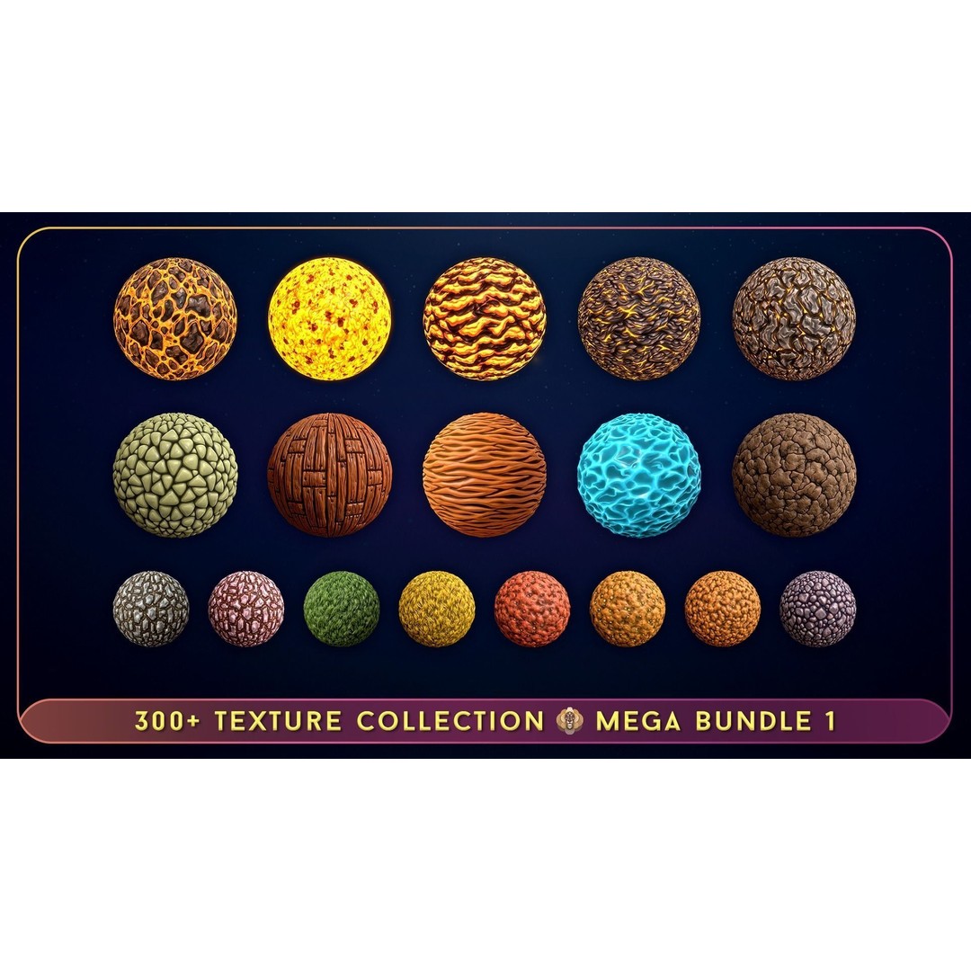 300 Hand Painted Textures 3D Model – Mega Bundle, PBR Ready, PNG - View 15