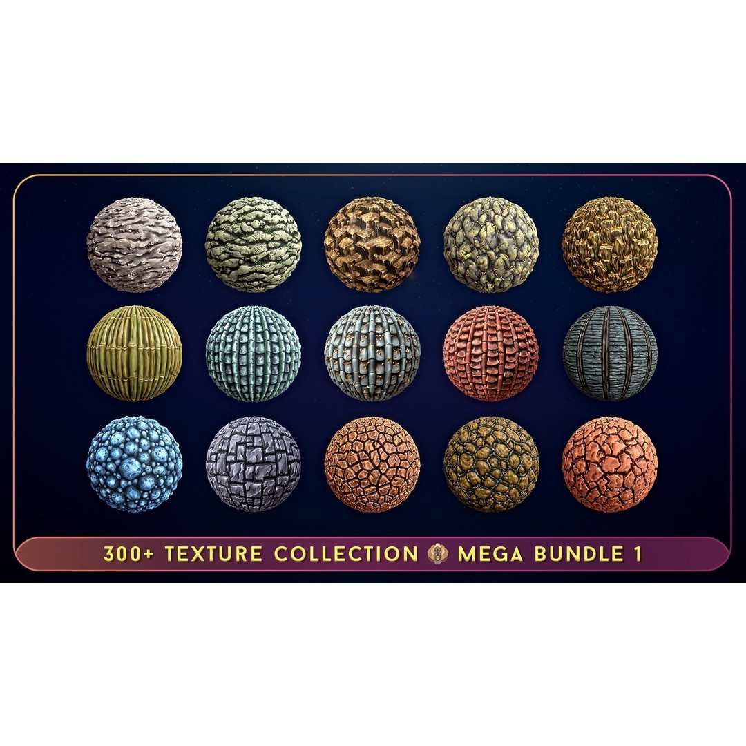300 Hand Painted Textures 3D Model – Mega Bundle, PBR Ready, PNG - View 16