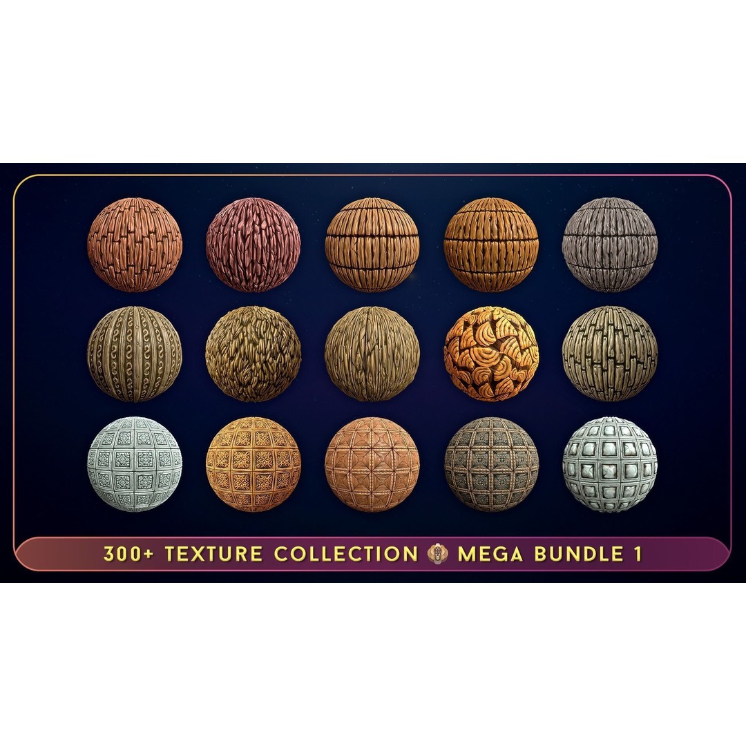 300 Hand Painted Textures 3D Model – Mega Bundle, PBR Ready, PNG - View 17