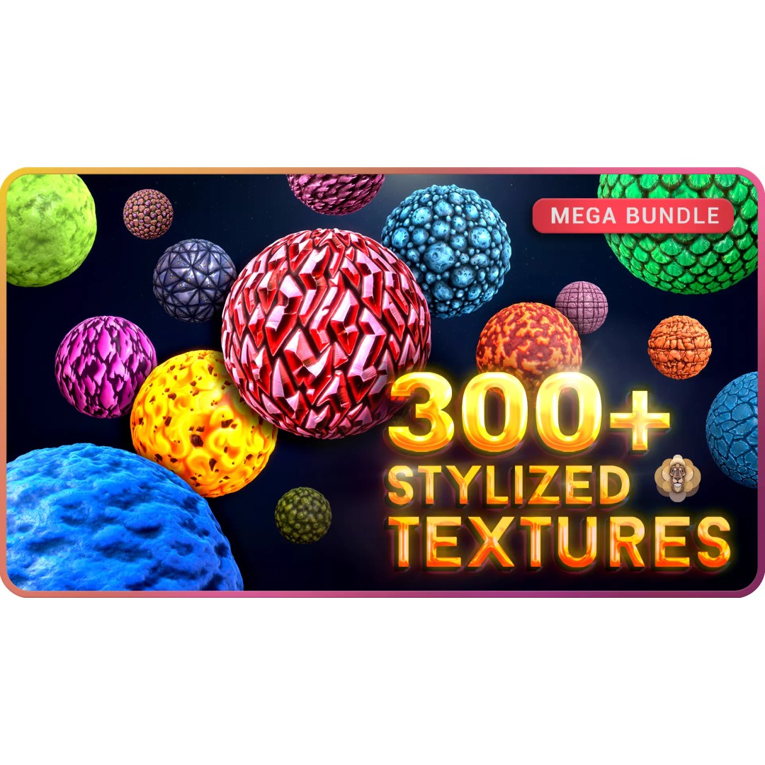 300 Hand Painted Textures 3D Model – Mega Bundle, PBR Ready, PNG - View 2