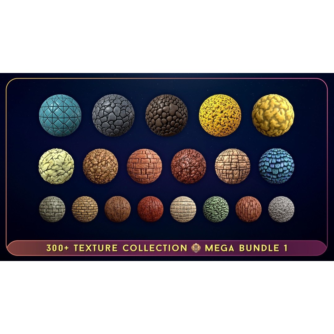 300 Hand Painted Textures 3D Model – Mega Bundle, PBR Ready, PNG - View 20