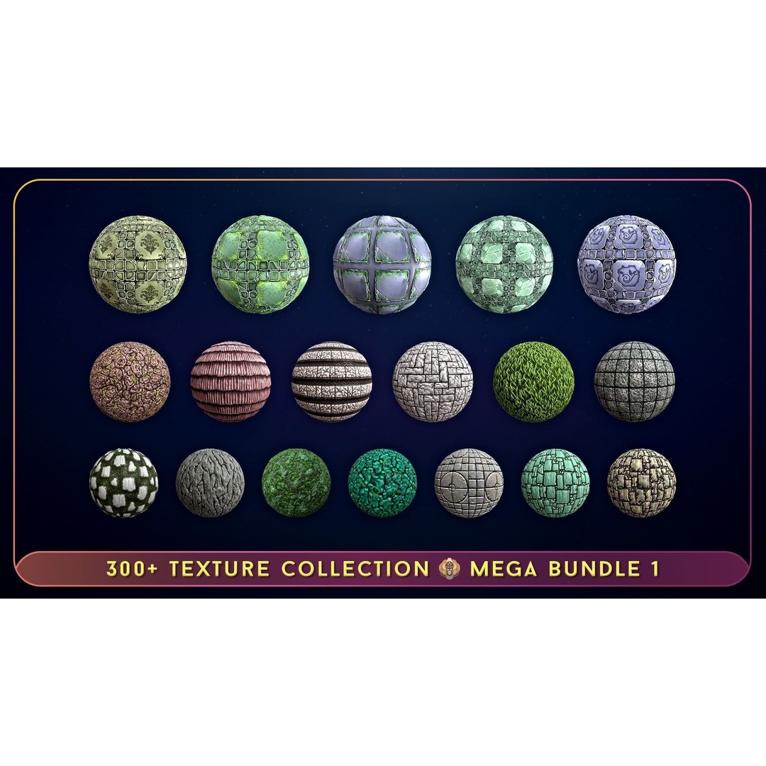 300 Hand Painted Textures 3D Model – Mega Bundle, PBR Ready, PNG - View 21