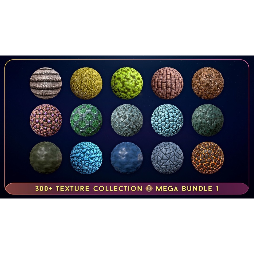 300 Hand Painted Textures 3D Model – Mega Bundle, PBR Ready, PNG - View 22