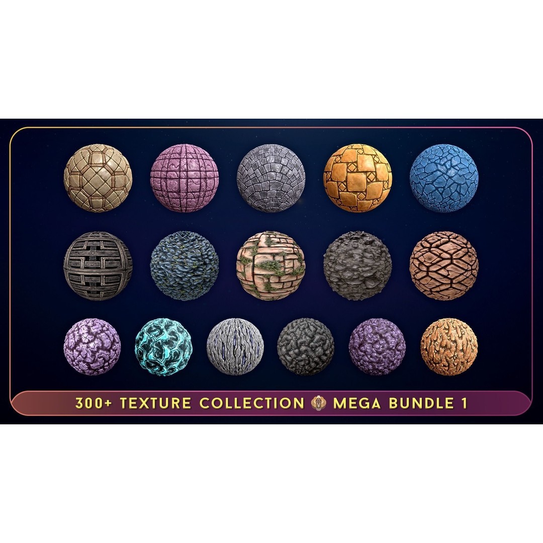 300 Hand Painted Textures 3D Model – Mega Bundle, PBR Ready, PNG - View 6