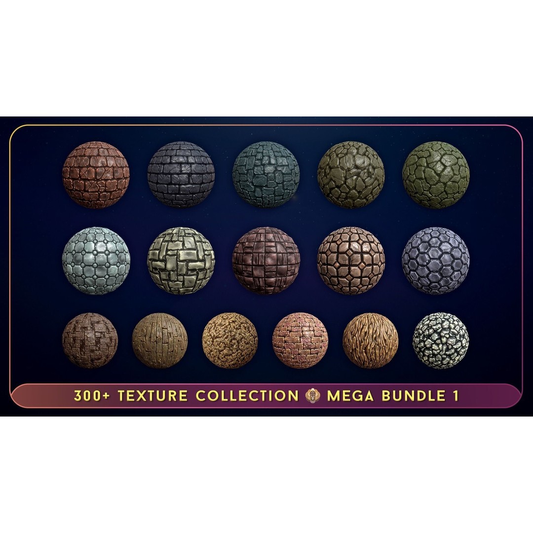 300 Hand Painted Textures 3D Model – Mega Bundle, PBR Ready, PNG - View 7