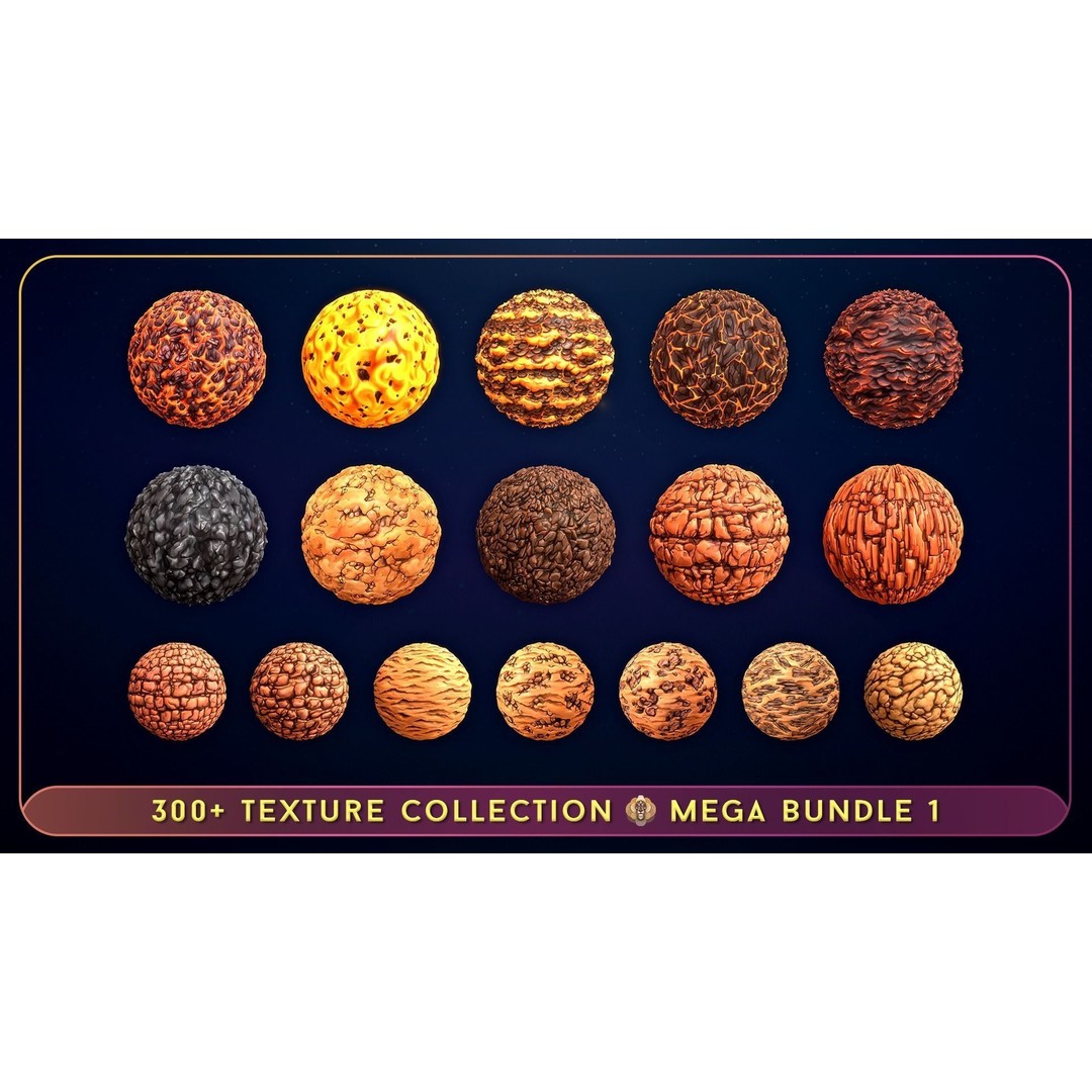 300 Hand Painted Textures 3D Model – Mega Bundle, PBR Ready, PNG - View 9