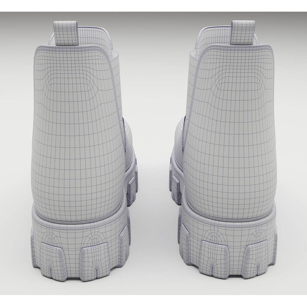 Chelsea Boots 3D Model – Low Poly Game Ready Footwear, FBX, Blender - View 11