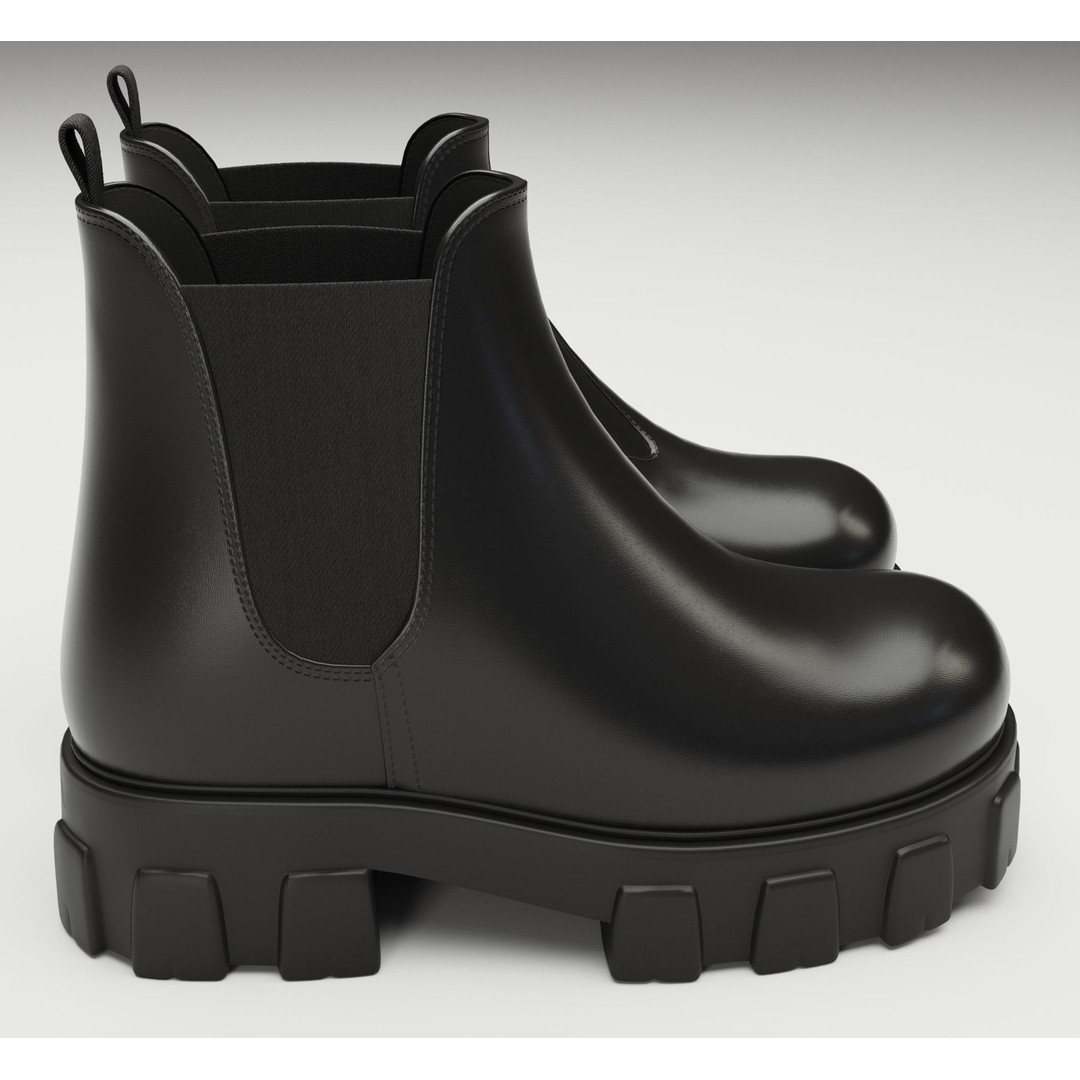 Chelsea Boots 3D Model – Low Poly Game Ready Footwear, FBX, Blender - View 3