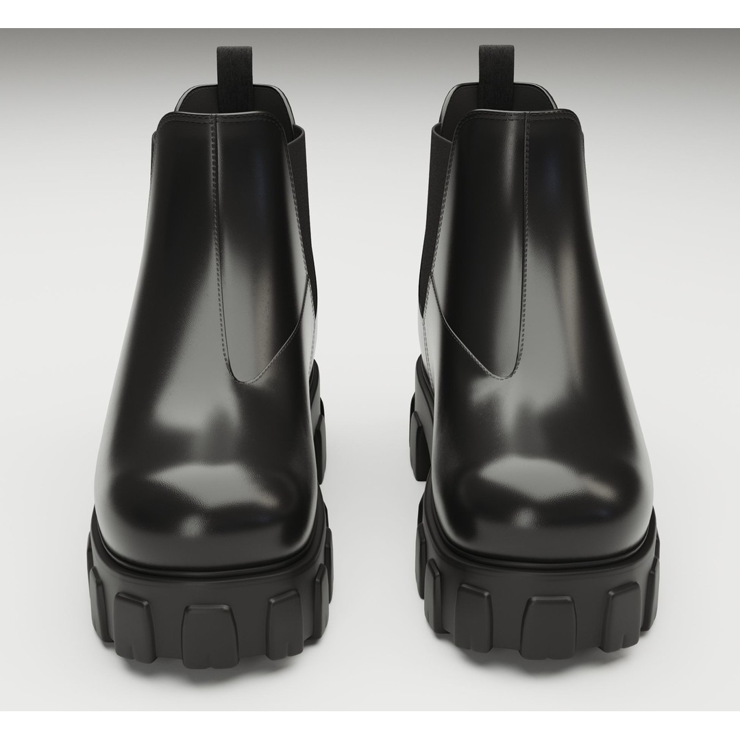 Chelsea Boots 3D Model – Low Poly Game Ready Footwear, FBX, Blender - View 4