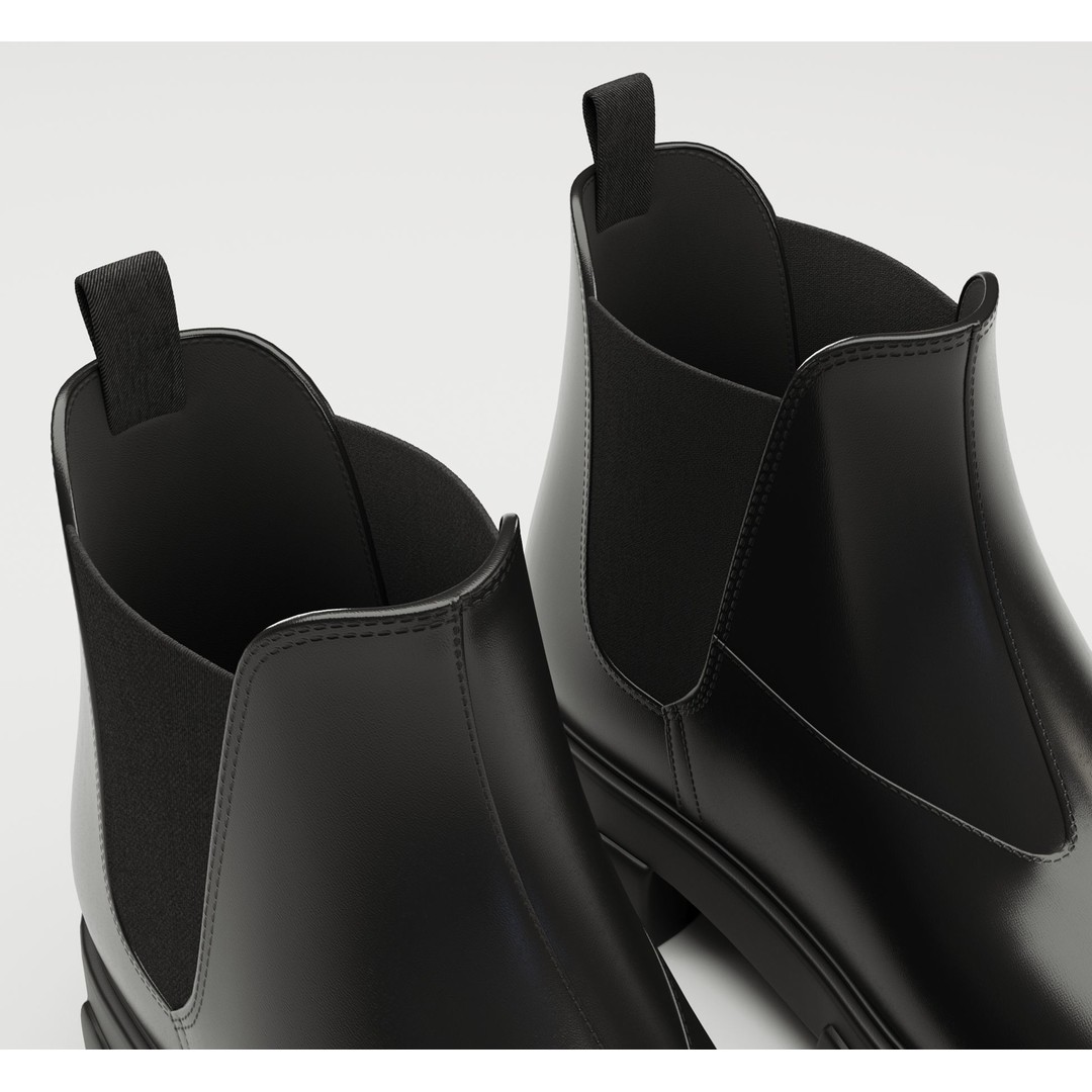 Chelsea Boots 3D Model – Low Poly Game Ready Footwear, FBX, Blender - View 5