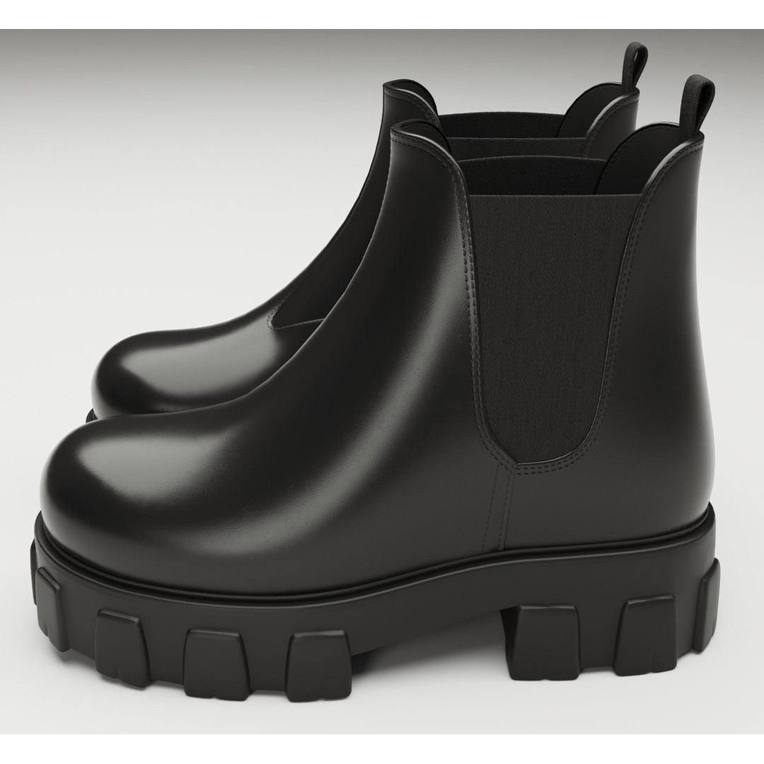 Chelsea Boots 3D Model – Low Poly Game Ready Footwear, FBX, Blender - View 7