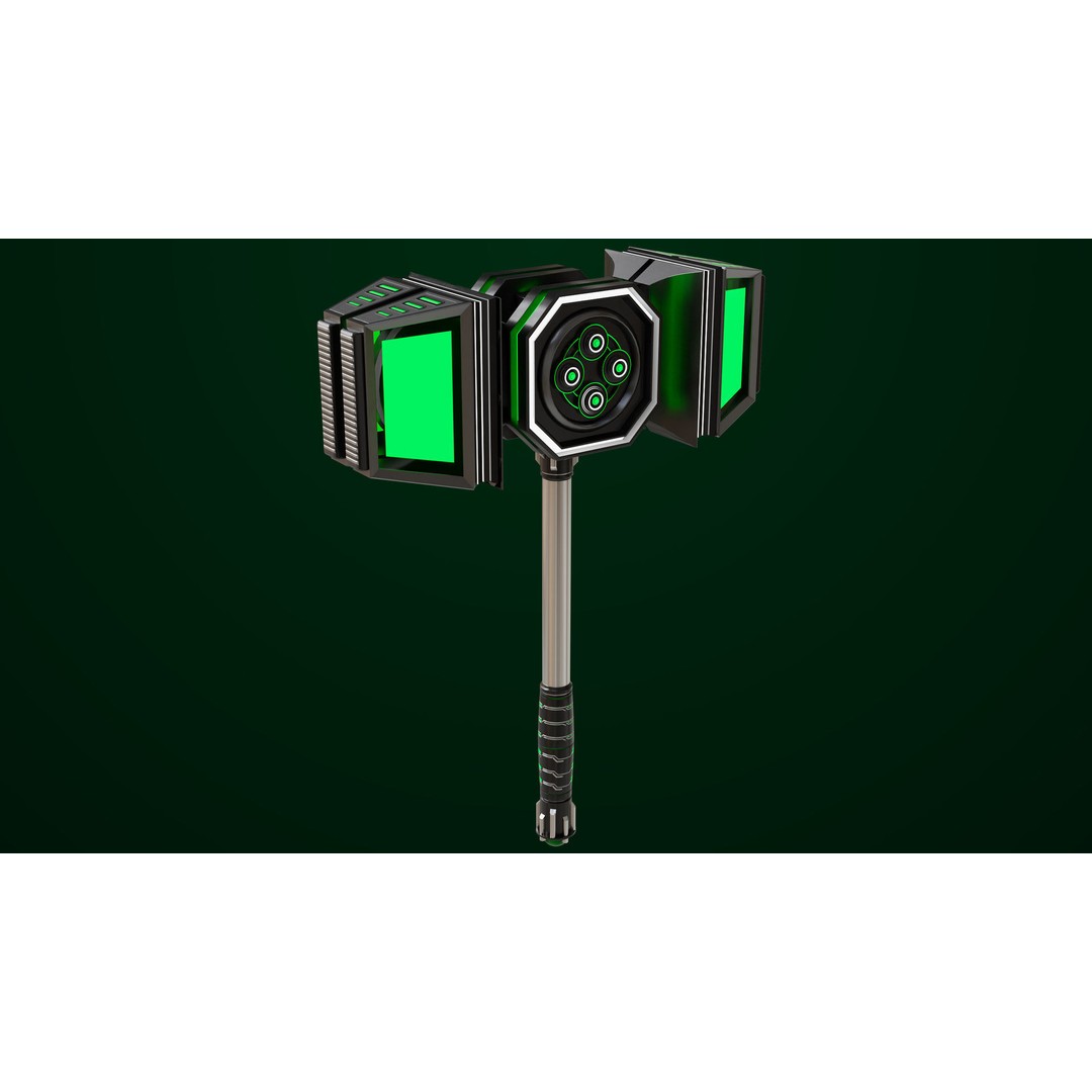 Sci-Fi Hammer09 3D Model – Low Poly Game Asset with PBR Textures - View 10