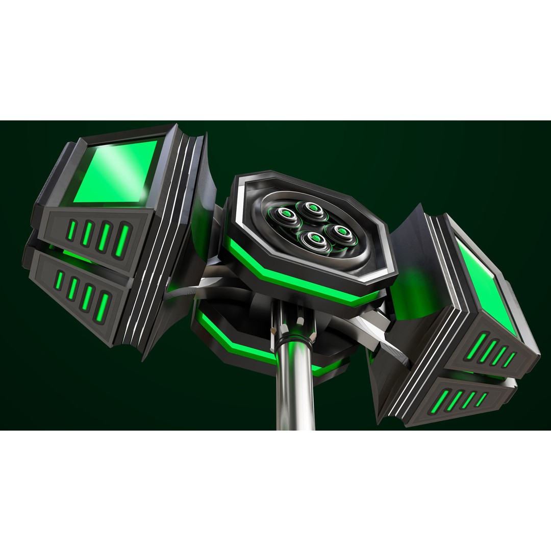 Sci-Fi Hammer09 3D Model – Low Poly Game Asset with PBR Textures - View 13