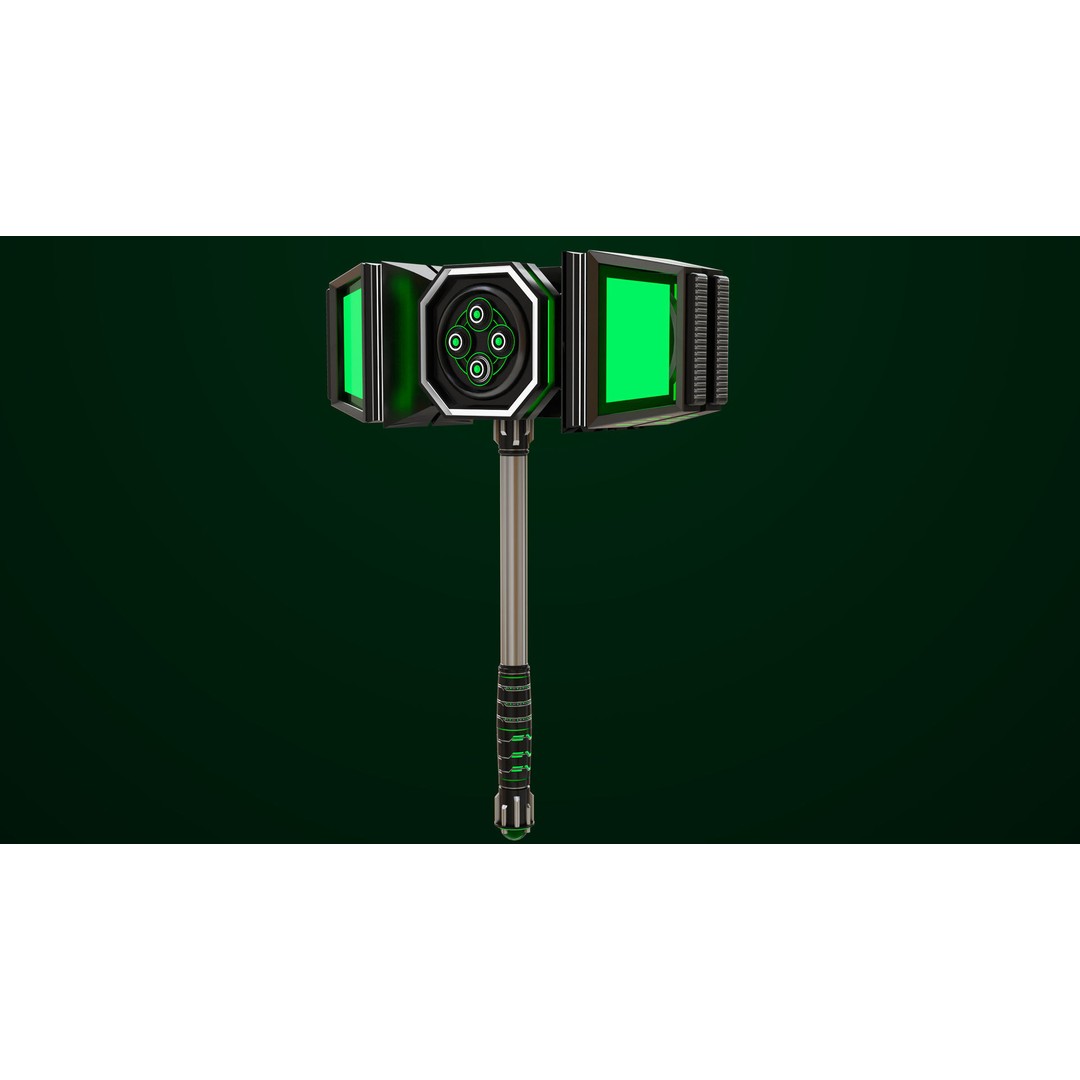 Sci-Fi Hammer09 3D Model – Low Poly Game Asset with PBR Textures - View 18