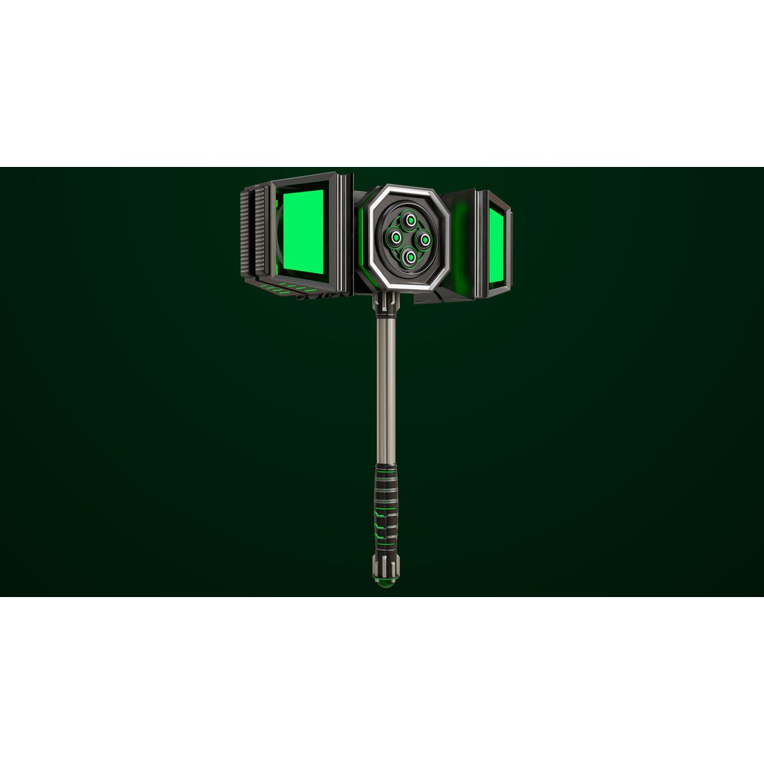 Sci-Fi Hammer09 3D Model – Low Poly Game Asset with PBR Textures - View 21