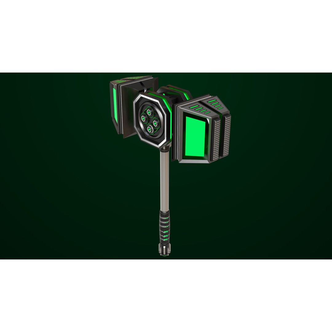 Sci-Fi Hammer09 3D Model – Low Poly Game Asset with PBR Textures - View 22
