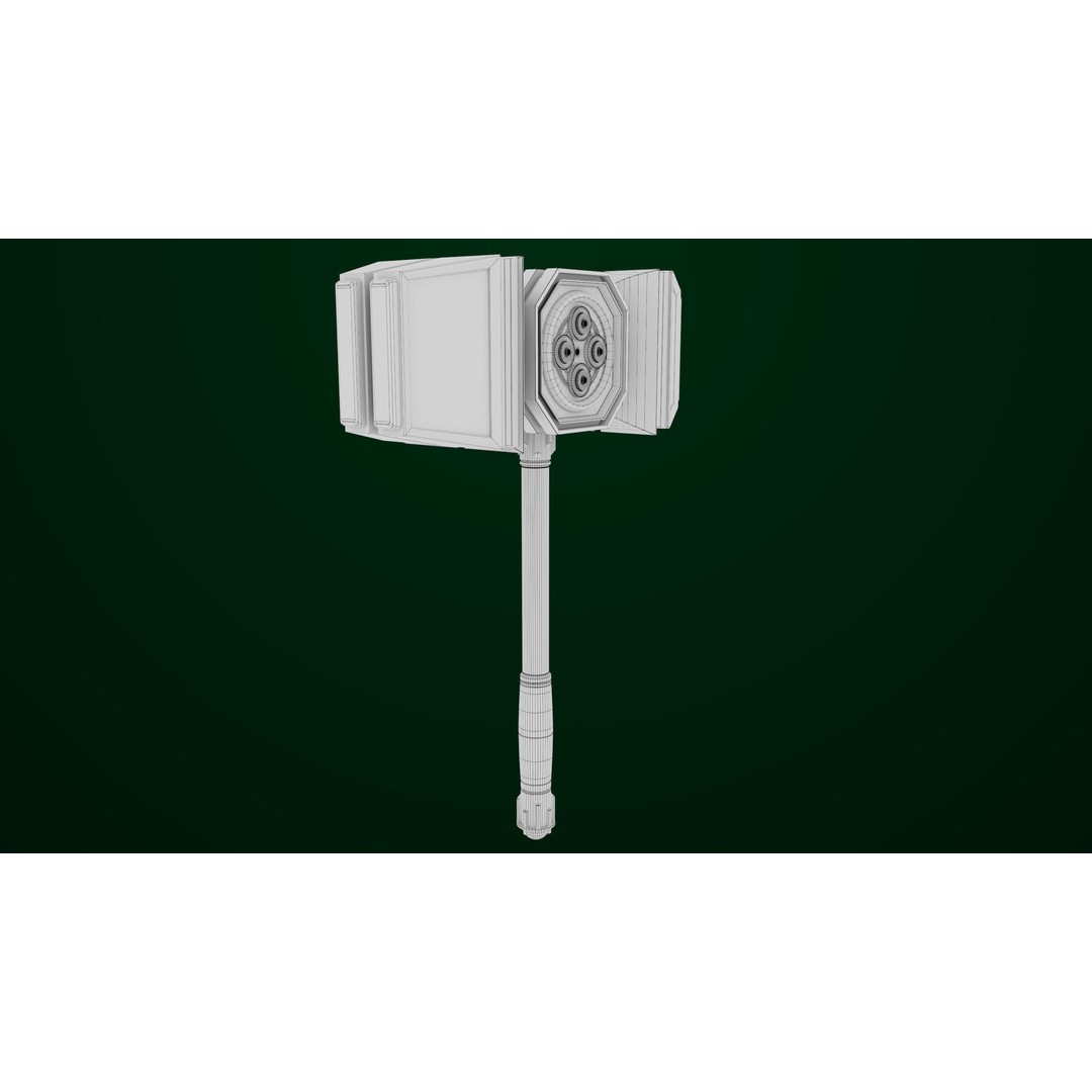 Sci-Fi Hammer09 3D Model – Low Poly Game Asset with PBR Textures - View 23