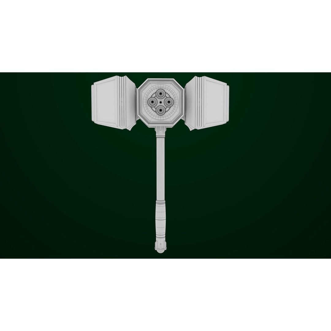 Sci-Fi Hammer09 3D Model – Low Poly Game Asset with PBR Textures - View 24