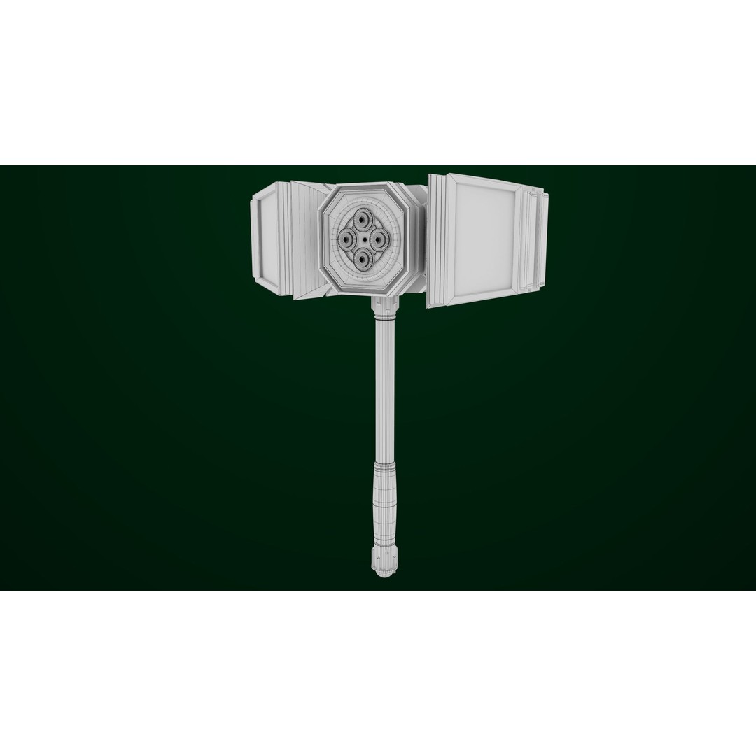 Sci-Fi Hammer09 3D Model – Low Poly Game Asset with PBR Textures - View 26