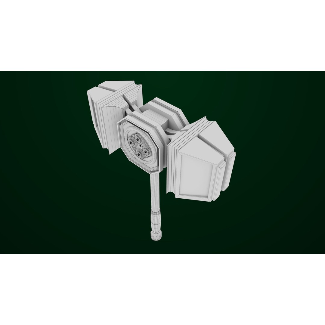 Sci-Fi Hammer09 3D Model – Low Poly Game Asset with PBR Textures - View 31