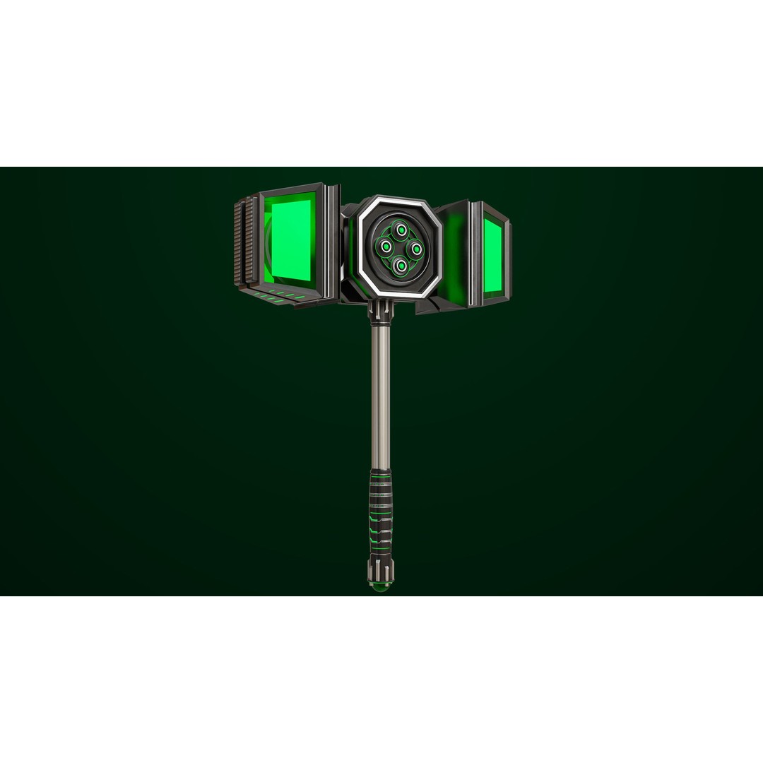 Sci-Fi Hammer09 3D Model – Low Poly Game Asset with PBR Textures - View 5