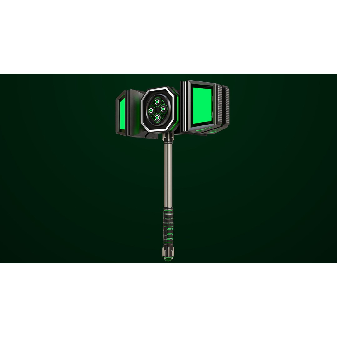 Sci-Fi Hammer09 3D Model – Low Poly Game Asset with PBR Textures - View 6