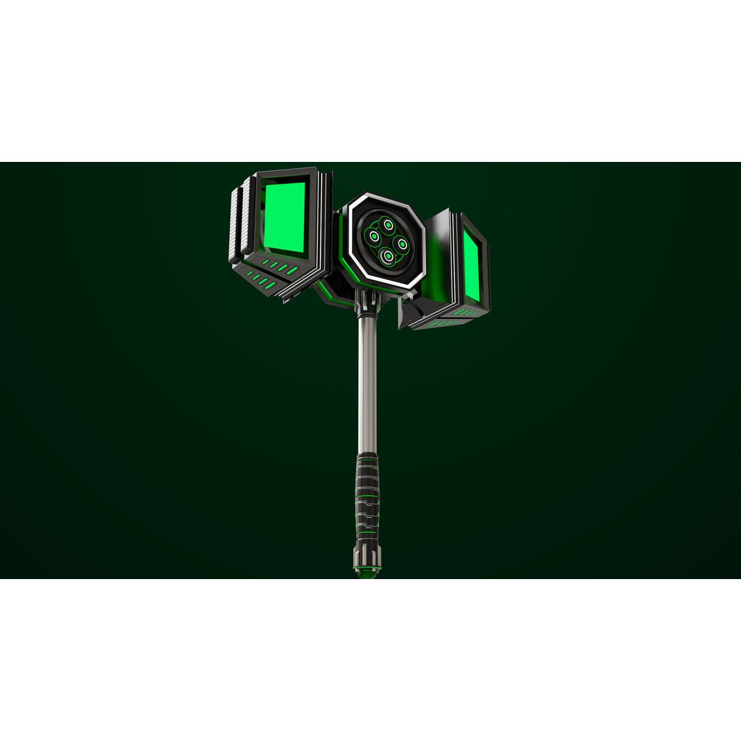 Sci-Fi Hammer09 3D Model – Low Poly Game Asset with PBR Textures - View 8