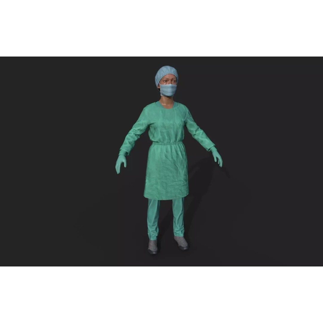 Surgical Doctor 3D Model – High-Quality Rigged Asset, FBX, OBJ, Blender - View 2