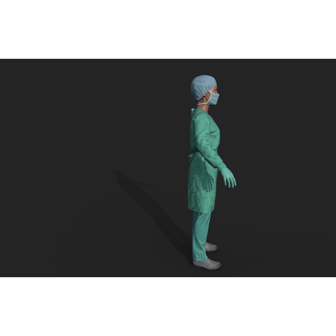Surgical Doctor 3D Model – High-Quality Rigged Asset, FBX, OBJ, Blender - View 3