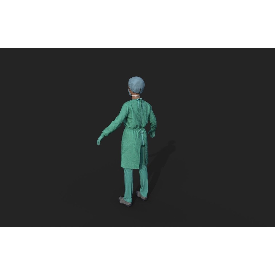 Surgical Doctor 3D Model – High-Quality Rigged Asset, FBX, OBJ, Blender - View 4