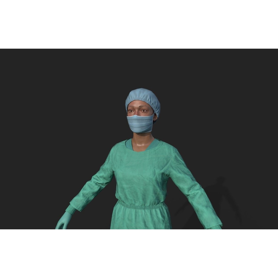 Surgical Doctor 3D Model – High-Quality Rigged Asset, FBX, OBJ, Blender - View 5