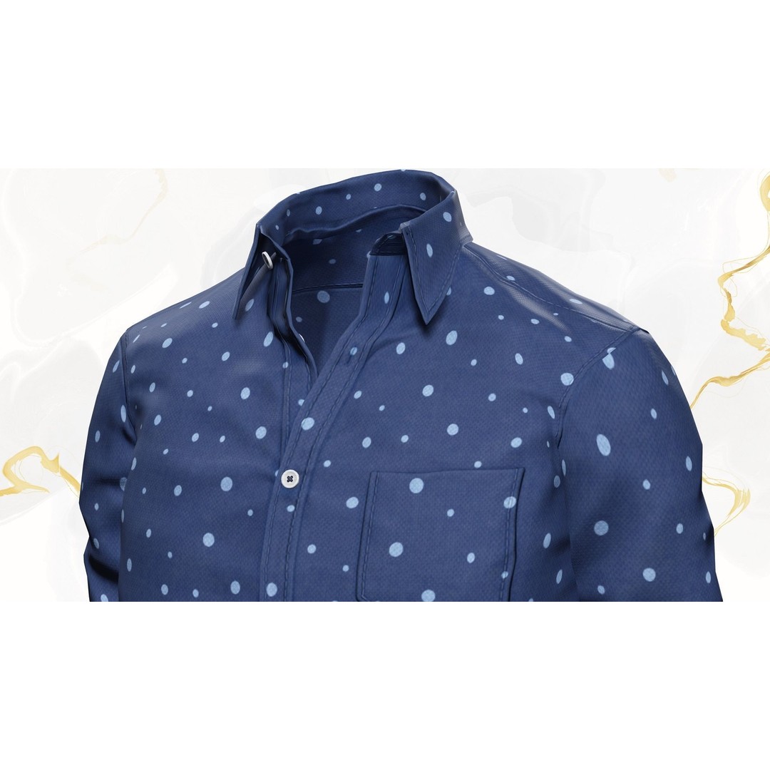 Classic Shirt 3D Model – Realistic Low-Poly Rigged Asset, FBX - View 10