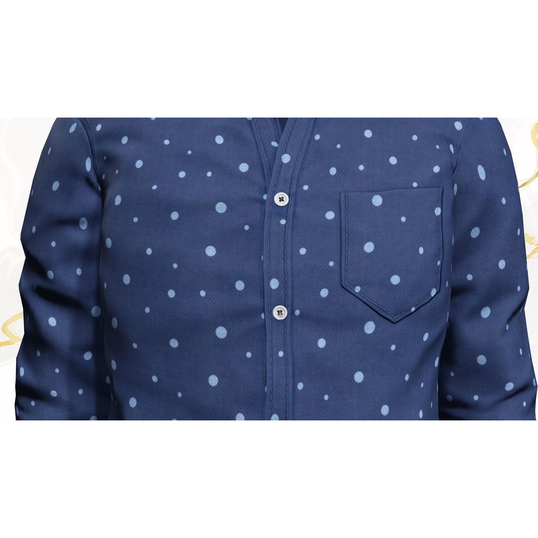 Classic Shirt 3D Model – Realistic Low-Poly Rigged Asset, FBX - View 11