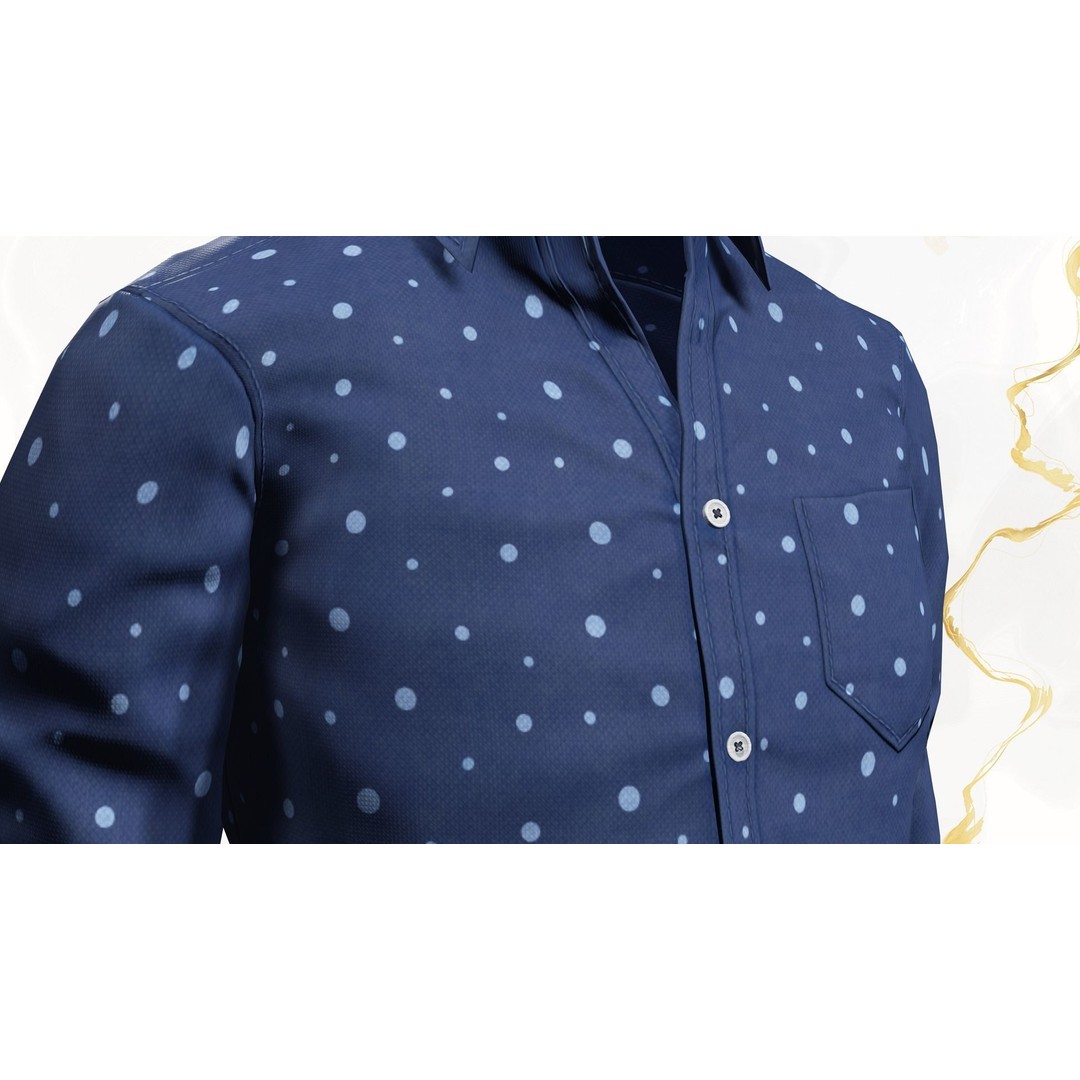 Classic Shirt 3D Model – Realistic Low-Poly Rigged Asset, FBX - View 12